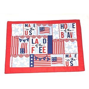 Patriotic Made in USA Land Free Home of Brave Fabric Placemats (Set of 4)